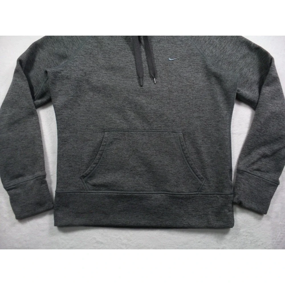 Nike‎ Sweatshirt Womens Size Medium Gray Therma-Fit Pullover Hooded Fleece